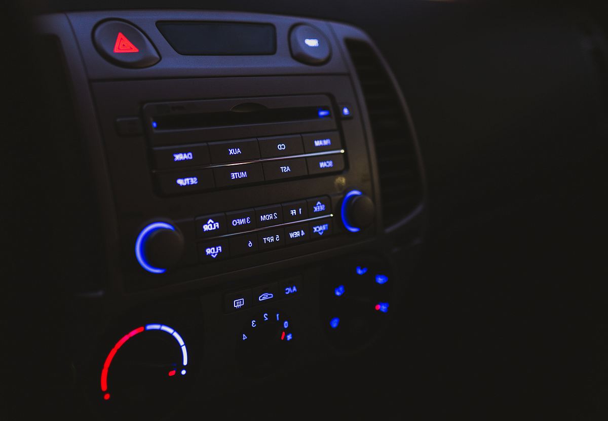 vehicle stereo turned on
